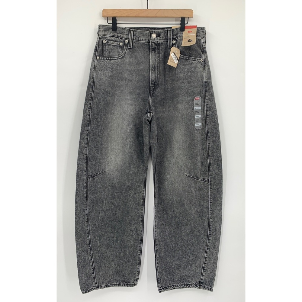 Levis Cinch Barrel Jeans Womens 32 Gray Wide Leg Cotton Denim Pants NEW